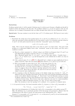 Topology I Humboldt-Universit&auml;t zu Berlin C. Wendl / F. Schm&auml;schke
