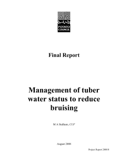 Management of tuber water status to reduce bruising