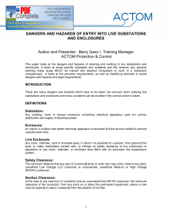 DANGERS AND HAZARDS OF ENTRY INTO LIVE