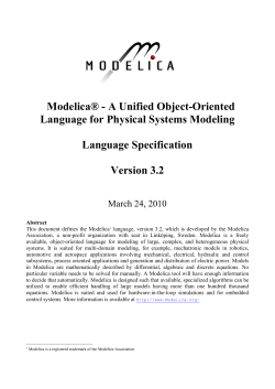 Modelica - A Unified Object-Oriented Language for Physical