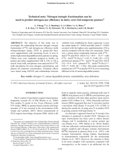 Nitrogen isotopic fractionation can be used to predict nitrogen