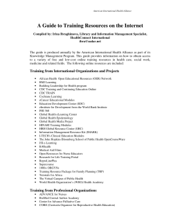 A Guide to Training Resources on the Internet