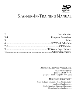 sit manual - Appalachia Service Project