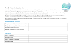 Form B Supervision practice plan - Physiotherapy Board of Australia