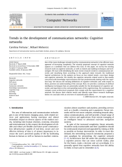 Trends in the development of communication networks: Cognitive