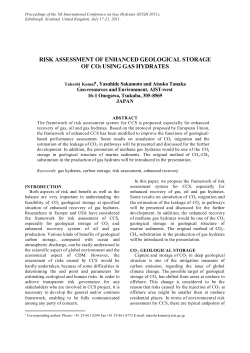 risk assessment of enhanced geological storage of co2 using gas