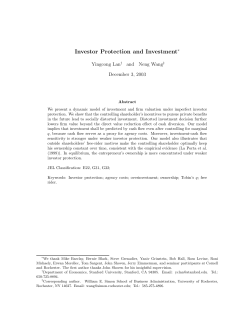 Investor Protection and Investment