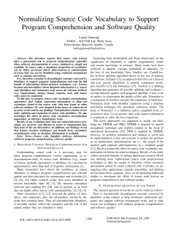 Normalizing Source Code Vocabulary to Support Program