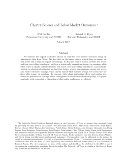 Charter Schools and Labor Market Outcomes