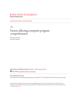 Factors affecting computer program comprehension