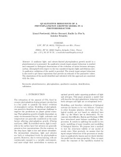 Qualitative behaviour of a phytoplankton growth - Sophia