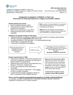 Stillbirth or Fetal Loss Chromosomal Microarray Information Sheet