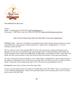 Kids` Favorite Daniel Tiger Makes the MSU Riley Center His