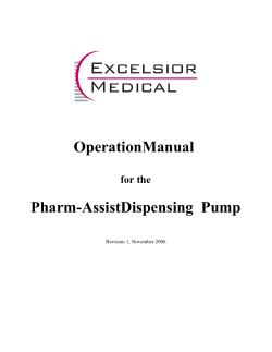 OperationManual Pharm-AssistDispensing Pump