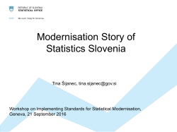 Modernisation Story of Statistics Slovenia