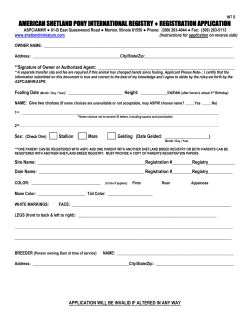 american shetland pony international registry registration application