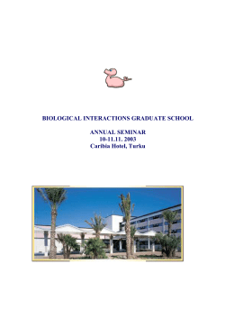 BIOLOGICAL INTERACTIONS GRADUATE SCHOOL
