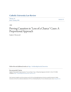 "Loss of a Chance" Cases - CUA Law Scholarship Repository
