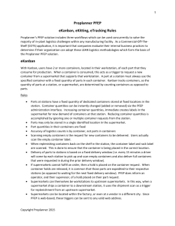 Proplanner PFEP eKanban, eKitting, eTracking Rules eKanban