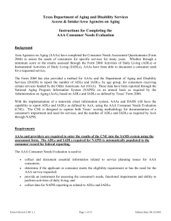 Form 2060, Consumer Needs Assessment Questionnaire