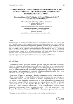 EVAPOTRANSPIRATION VARIABILITY OF DIFFERENT PLANT