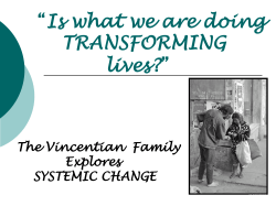 The Vincentian Family Explores SYSTEMIC CHANGE