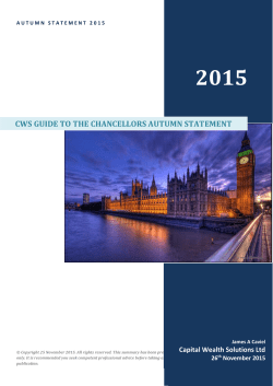 CWS Guide To The Autumn - Capital Wealth Solutions Ltd