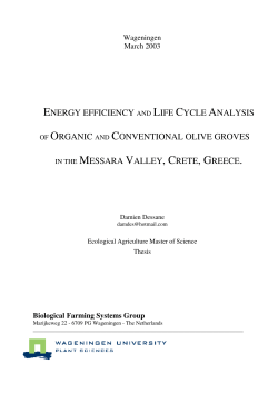 energy efficiency and life cycle analysis of organic and conventional