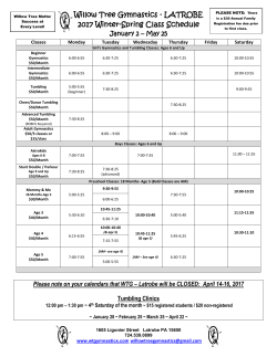 LATROBE 2017 Winter-Spring Class Schedule