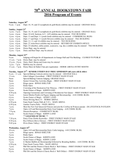 2016 Fair Schedule