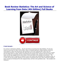 Book Review Statistics: The Art and Science of