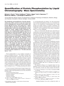 Quantification of Protein Phosphorylation by Liquid Chromatography