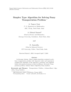 Simplex Type Algorithm for Solving Fuzzy Transportation Problem