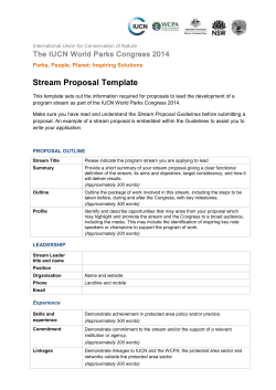 Stream Proposal Template - International Union for Conservation of