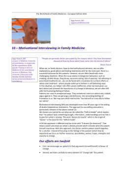 Motivational Interviewing in Family Medicine
