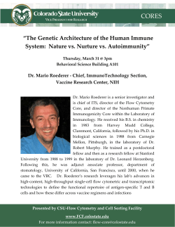 &ldquo;The Genetic Architecture of the Human Immune System: Nature vs