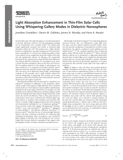 Light Absorption Enhancement in ThinFilm Solar Cells Using