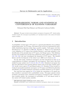 PROBABILISTIC NORMS AND STATISTICAL CONVERGENCE OF