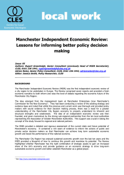 Manchester Independent Economic Review