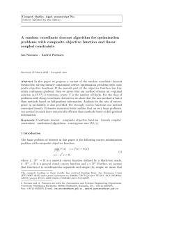 A random coordinate descent algorithm for optimization problems