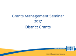 April 20, 2017 Assembly Presentation on District Grants