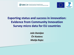 Exporting status and success in innovation