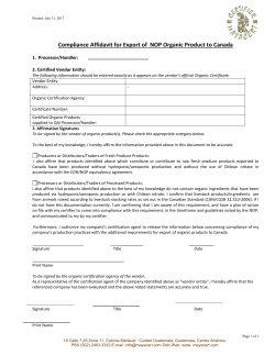 processor organic compliance plan (ocp)