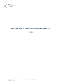 Spectrum strategy for the Norwegian Communications Authority