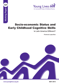 Socio-economic Status and Early Childhood Cognitive Skills
