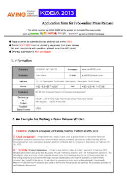 2. An Example for Writing a Press Release Written
