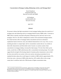 Concentration in Mortgage Lending, Refinancing