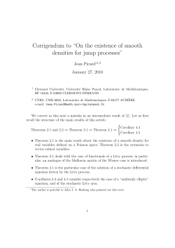 Corrigendum to &ldquo;On the existence of smooth densities for jump
