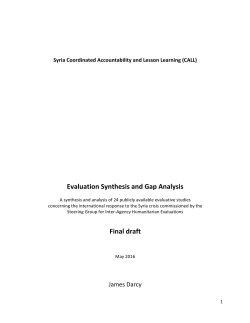 Evaluation Synthesis and Gap Analysis Final draft - Inter