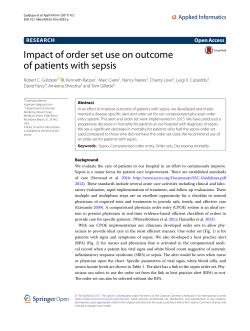 Impact of order set use on outcome of patients with sepsis